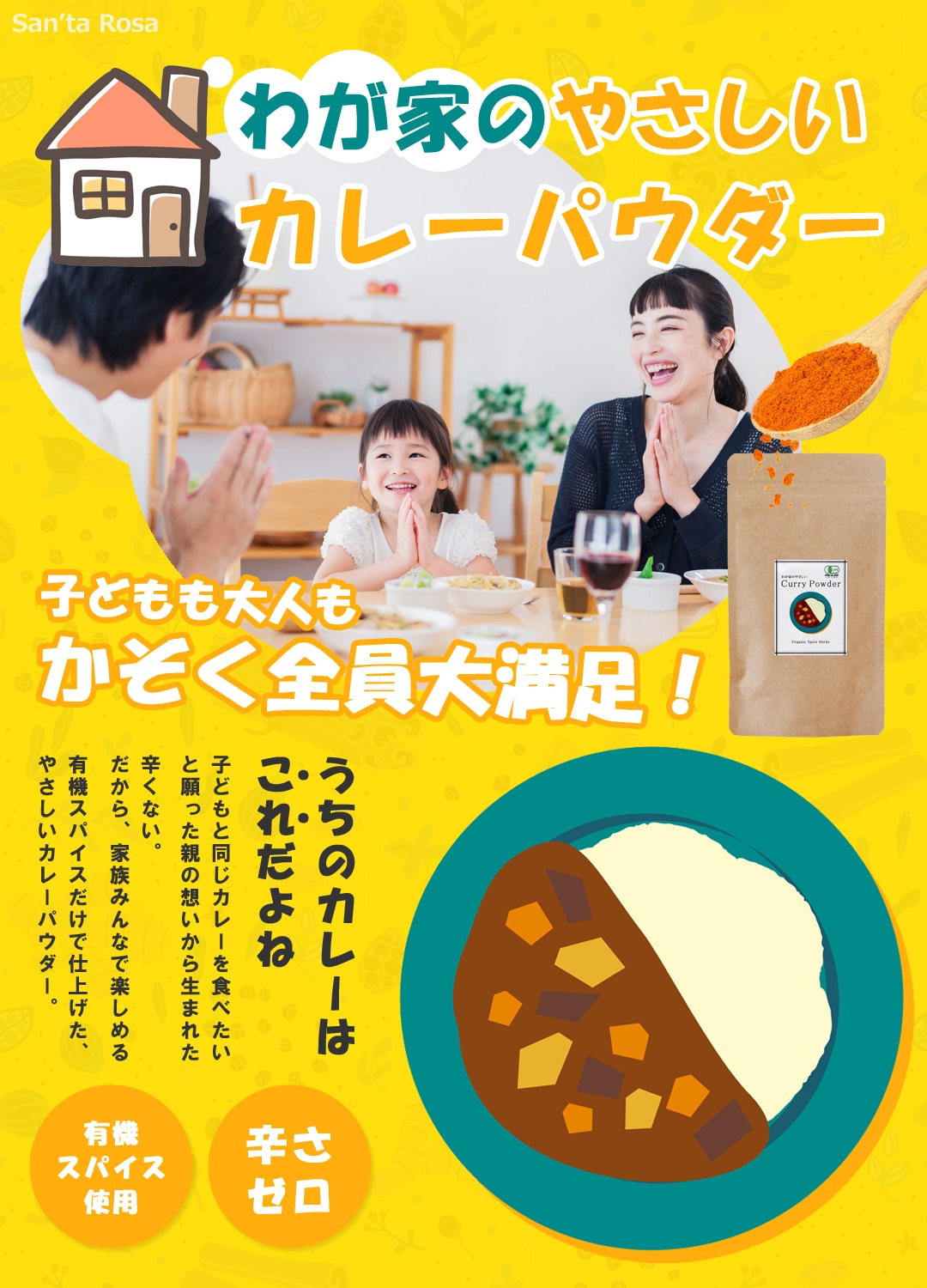 カレー粉 無添加 辛くない カレーパウダー 50g オーガニックスパイス ミックススパイス 有機JAS 子どもカレー ふりかけ カレー味 カレー味スパイス おやこカレー 辛みなし 調味料 小麦不使用 香料不使用 無薬品処理 保存料不使用 着色料不使用 非遺伝子組み換え 国内製造