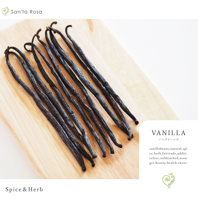 サンタローサ バニラビーンズ 5本入 最高級 完熟 農薬不使用 FLO認証 マダガスカル産 ブルボン種 バニラ