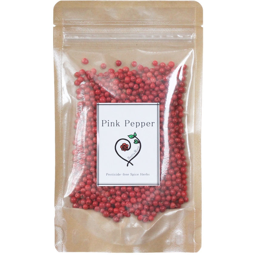 ピンクペッパー 30g 高品質 希少品質 農薬不使用<br>スパイス コショウボク 香辛料 調味料 ハーブ ホール ピンクペパー コショウ 胡椒 フェアトレード サンタローサ