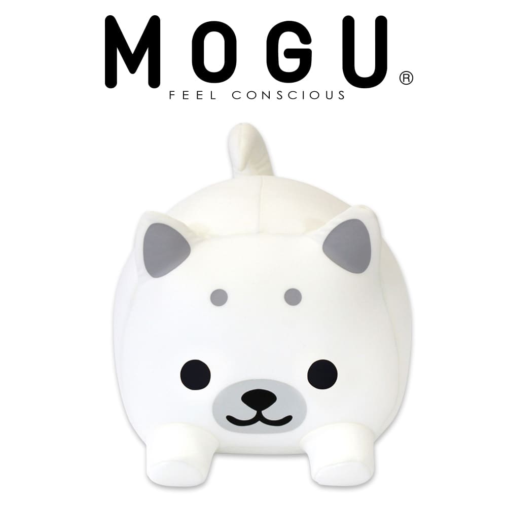 MOGU(モグ)もぐっち わんわん ホワイト コロコロかわいい♪まるまるイヌのクッション 【クッション 可愛い かわいい 犬 ぬいぐるみ 可愛いクッション お昼寝 ギフト 誕生日 プレゼント 人気 おすすめ 子ども 子供 小学生】