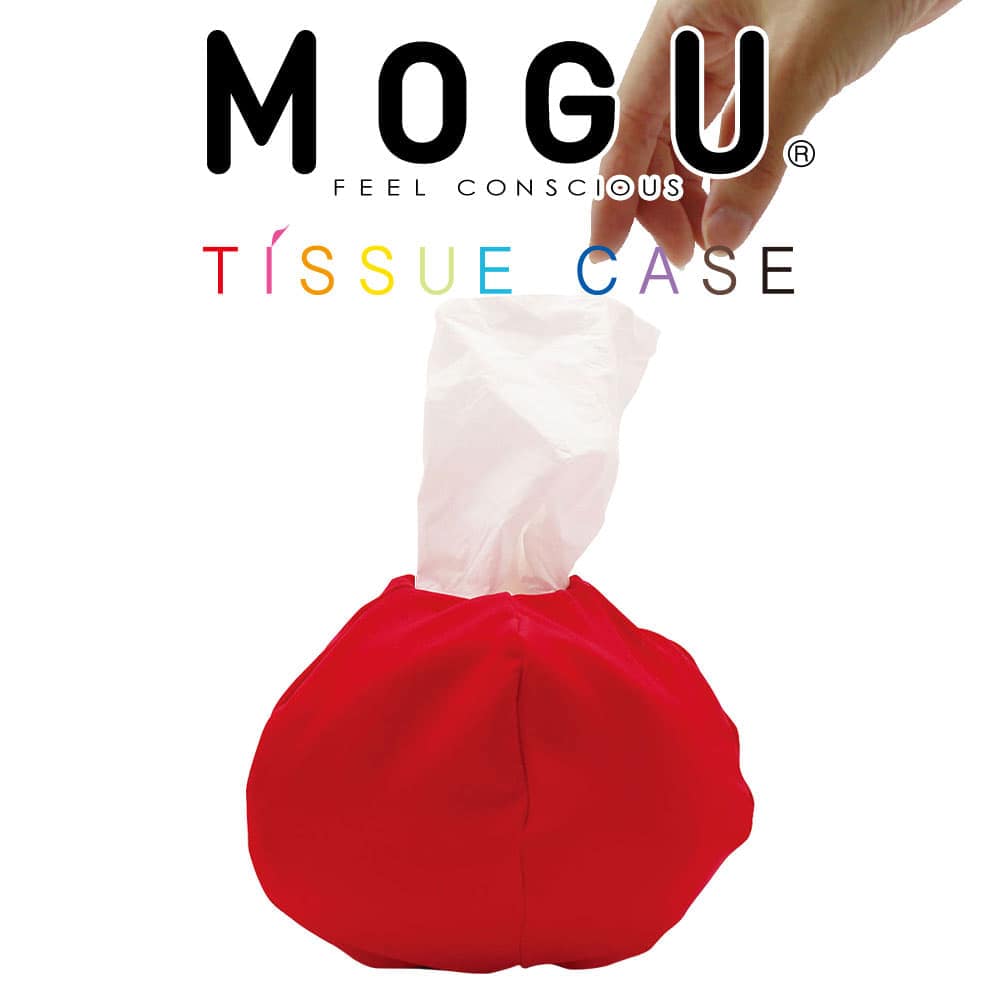 MOGU(モグ) ティッシュケース (レッド) 持ち運びに便利!おしゃれなポケットサイズのティッシュケース 【花粉症 対策 グッズ ティッシュ入れ ボックスティッシュ ポケットティッシュ 携帯 大容量】