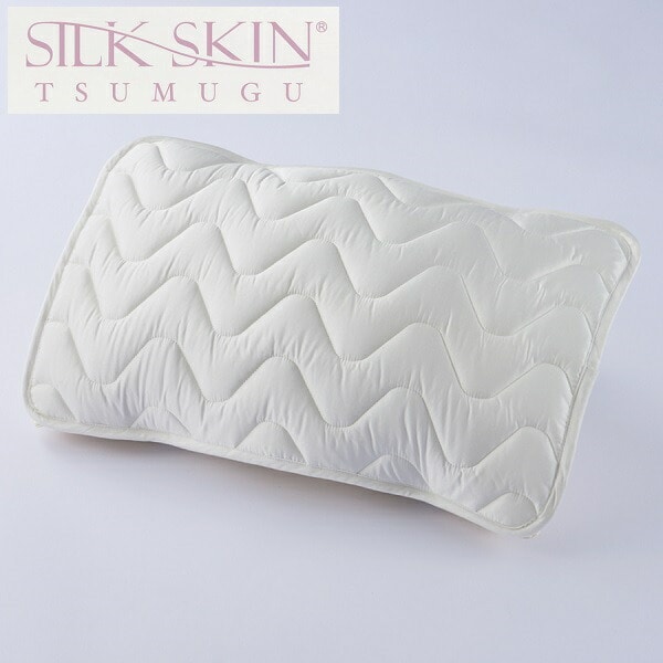 SILK SKIN TSUMUGU 枕パッド (毎日使えて洗える高級シルク枕パッド)シルクスキン ツムグ 65×45 まくらパッド パット 絹 日本製 通気性 敏感肌 丈夫 洗濯可能 吸湿 放湿 シングル ラグジュアリー 装着 お手入れ 簡単 女性 レディース