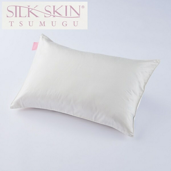 SILK SKIN TSUMUGU 枕カバー (毎日使えて洗える高級シルク枕カバー)シルクスキン ツムグ 65×45 ピロケース ピローケース まくらカバー 絹 日本製 通気性 敏感肌 丈夫 洗濯可能 吸湿 放湿 シングル ラグジュアリー 女性 レディース