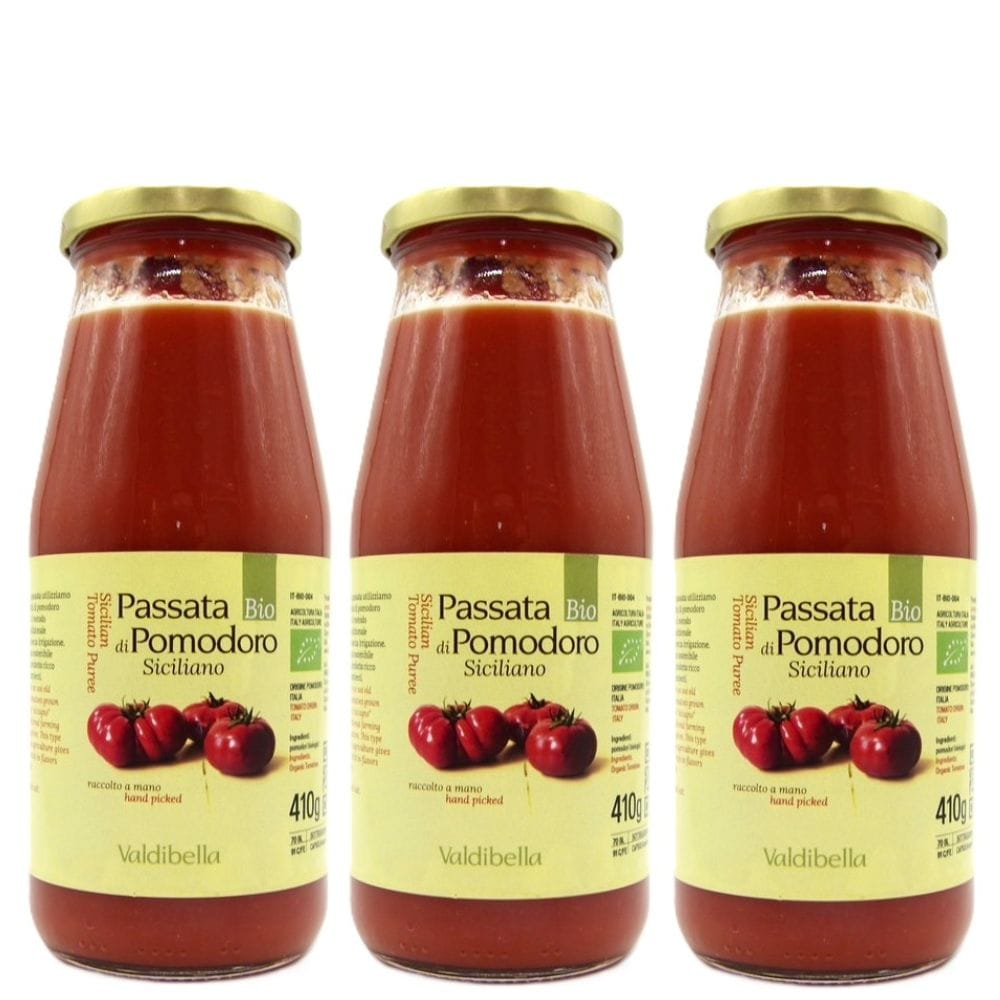 [パッサータ・ディ・ポモドーロ] トマトピューレ 410g ×3個 イタリア産 トマトソース Valdibella
