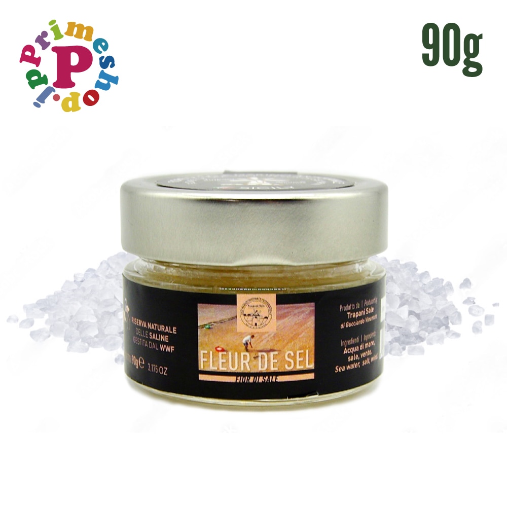 【シチリア島の海塩】FLEUR DE SEL トラパ二の塩の花 90g トラパニサーレ sio 塩 イタリア