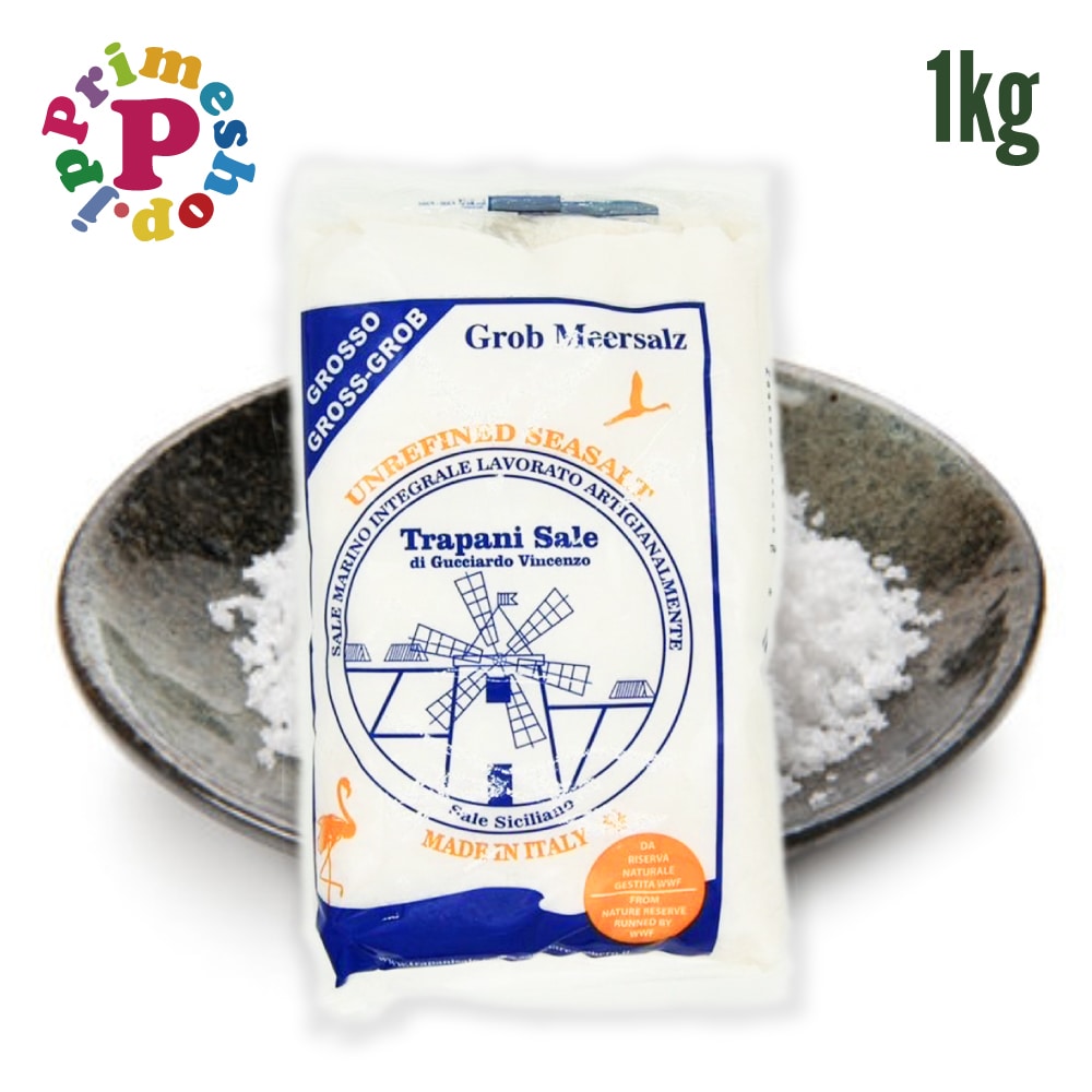 【シチリア島の海塩】Sale Marino Grosso トラパ二の海塩 1Kg（粗粒）トラパニサーレ sio 塩 イタリア