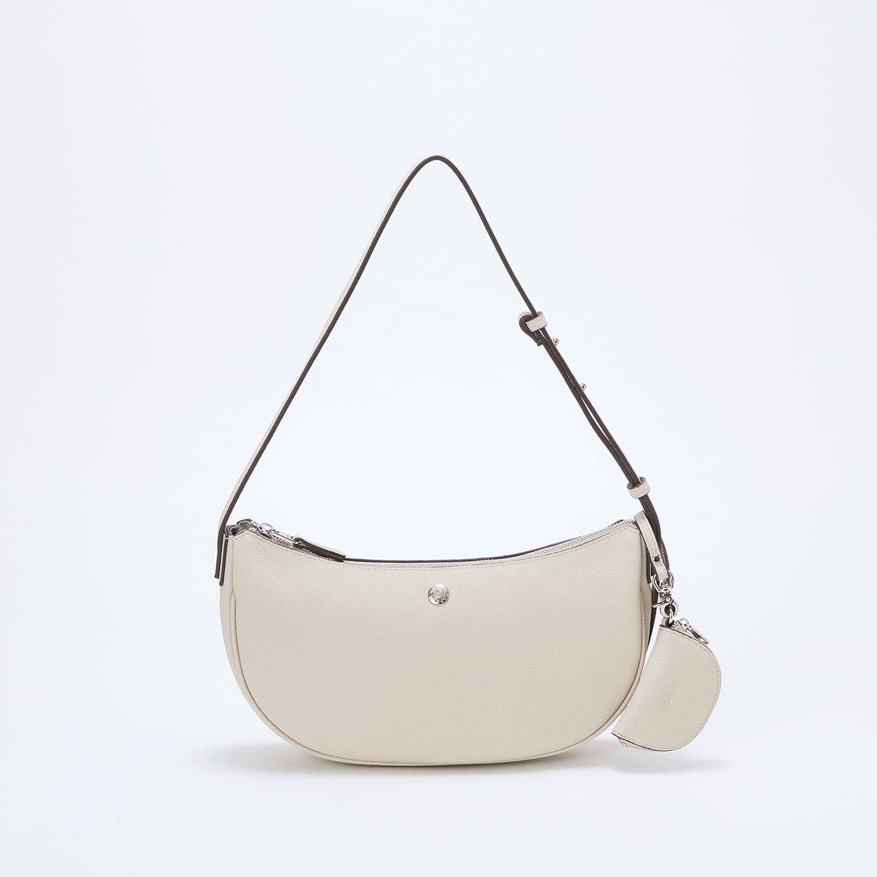 シュリンクレザー ハーフムーン ショルダーバッグ / チャーム付き オフ FREE