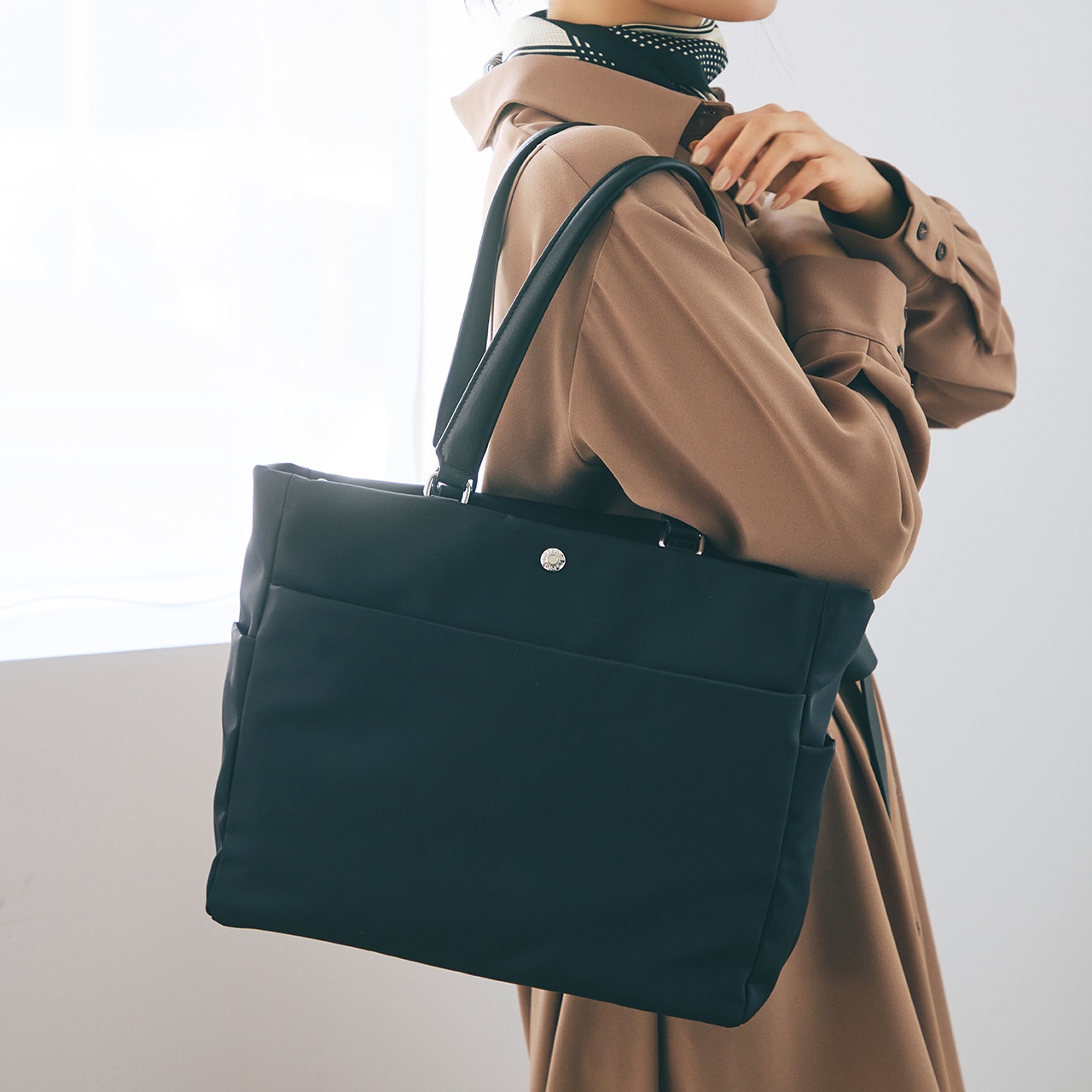 【Breath TOPKAPI】ナイロン 多機能 A4 トートバッグ / 撥水 ブラック FREE