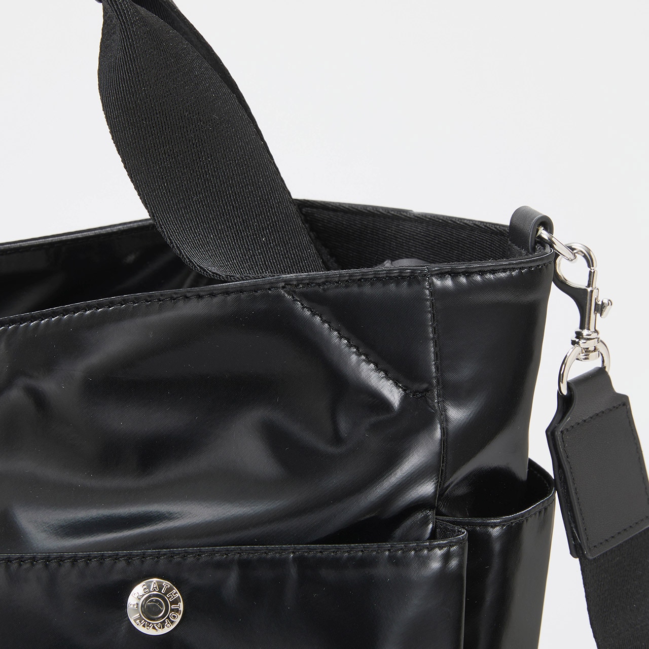 【Breath TOPKAPI】Train 防水ポリエステル ショルダー付き A4 トートバッグ / キャリー対応 ブラック FREE