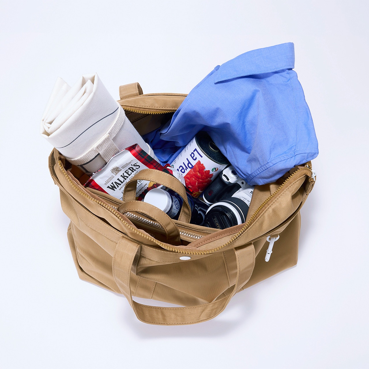 CHILLGO 保冷バッグ付き ナイロン トートバッグ L / 撥水 ベージュ FREE