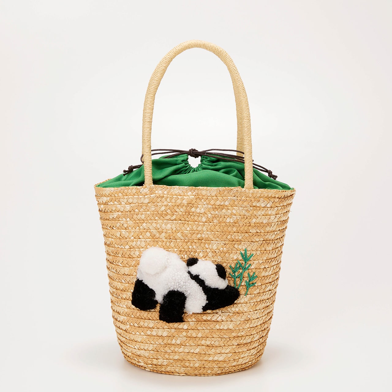 【TREASURE TOPKAPI】 アニマル カゴバッグ【ハシビロコウ/ パンダ/ カバ】 グリーン FREE