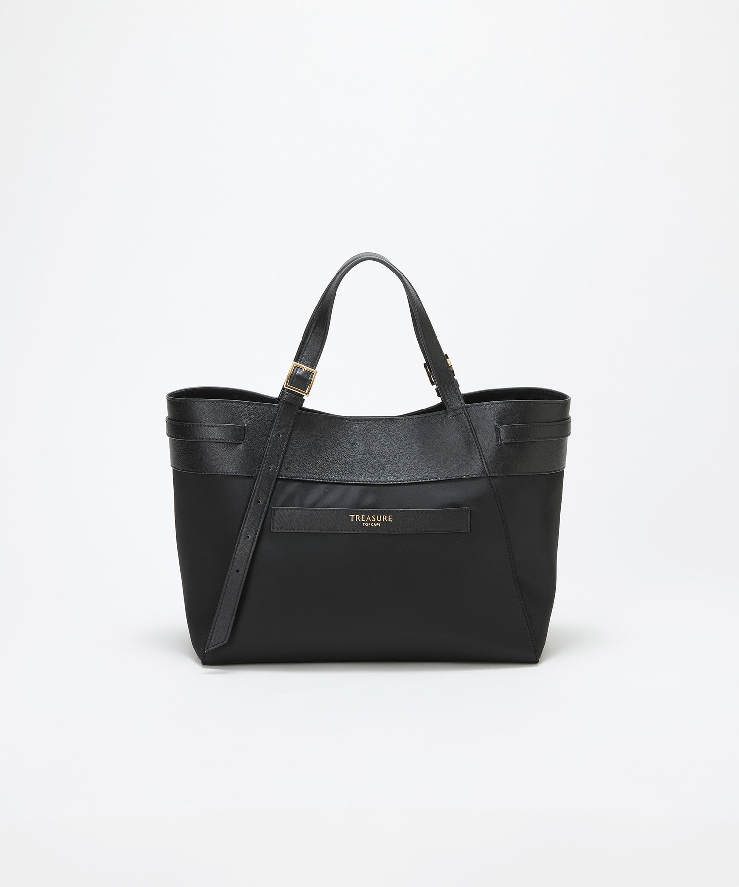 【TREASURE TOPKAPI】ナイロン レザーコンビ 2way トートバッグ A4対応 ブラック FREE