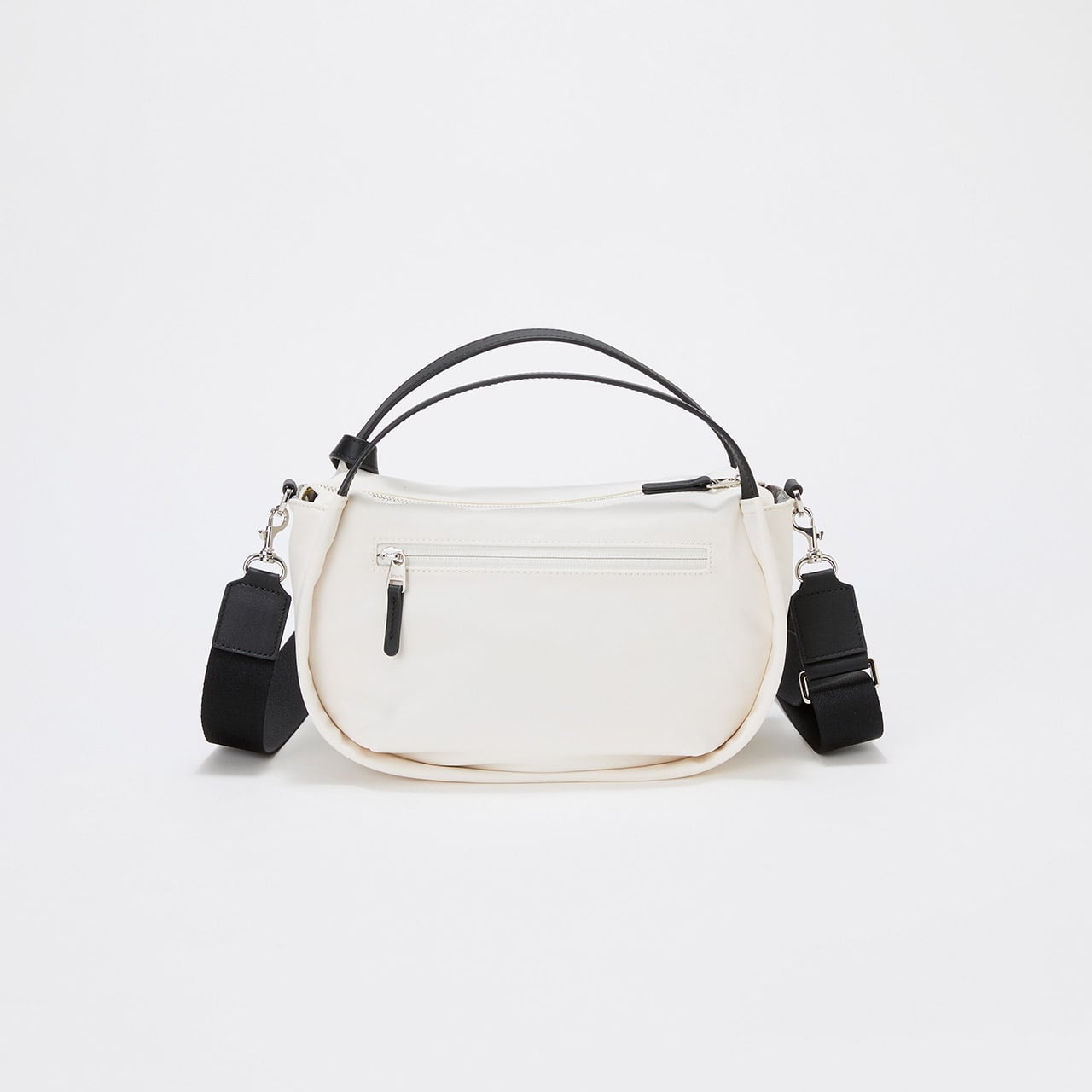 【Breath TOPKAPI】【撥水】ツヤ ナイロン ショルダー付き ラウンド トートバッグ クリーム FREE