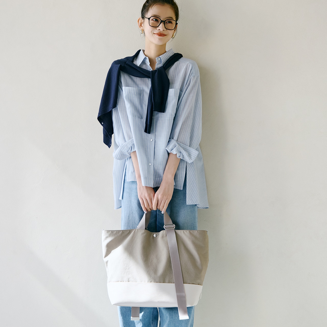 【Breath TOPKAPI】RIPPLE リプル リンクル ナイロン 変形 トートバッグ/ A4対応 グレージュ FREE