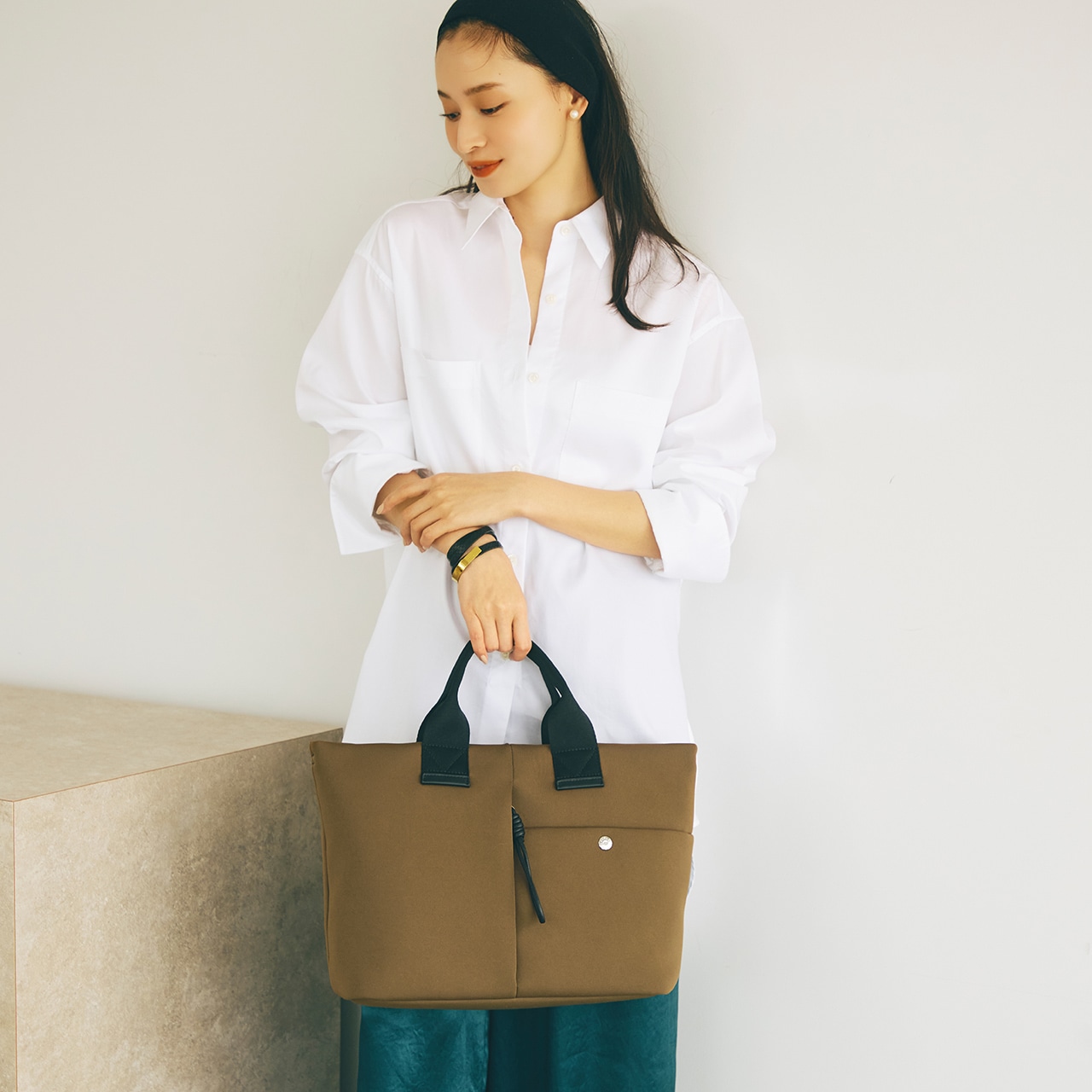 SORT ソート ネオプレン 2way A4 トートバッグ カーキブラウン FREE