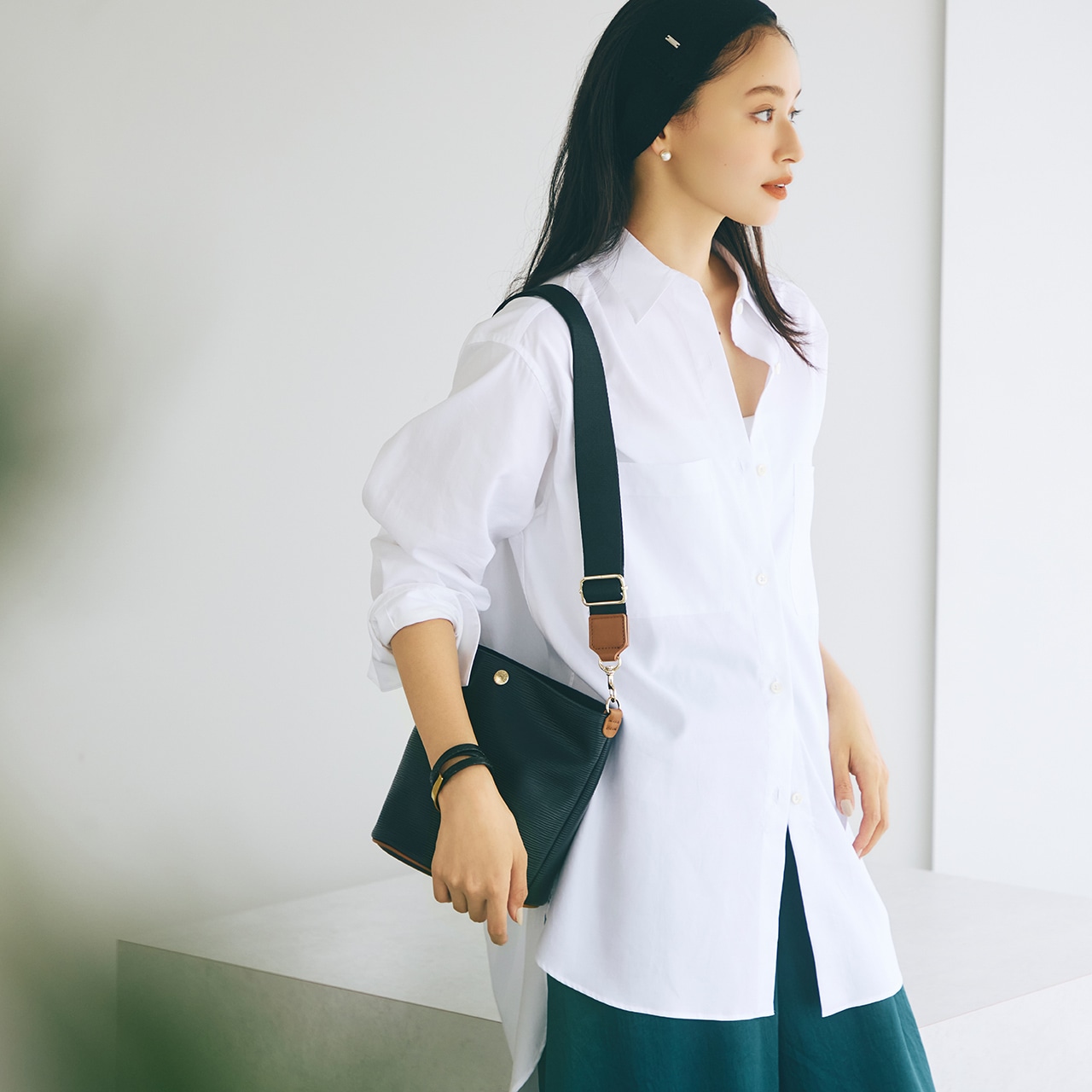 RIPPLE リプル コードハンドル 2way バケツ ショルダーバッグ ブラック FREE