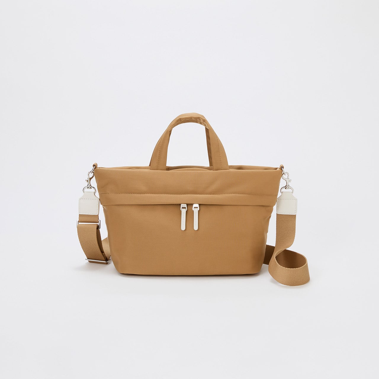 【Breath TOPKAPI】【撥水】マット ナイロン ショルダー付き ミニ トートバッグ ベージュ FREE