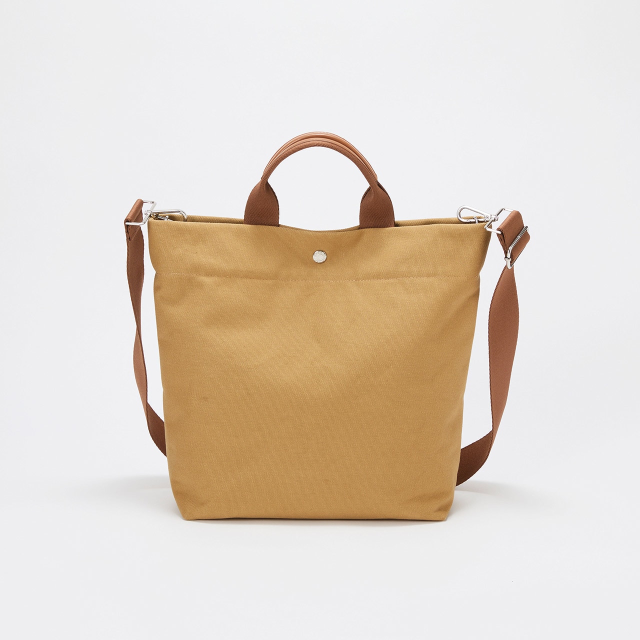 【Breath TOPKAPI】シティ プリント キャンバス スクエアトートバッグ / ショルダー付き ブラウン FREE