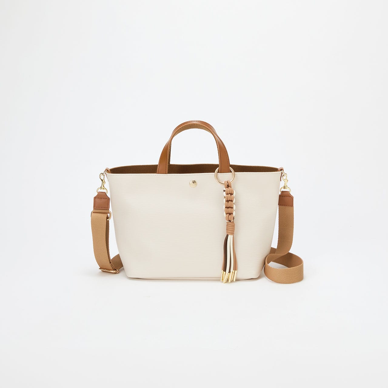 RIPPLE リプル コードチャーム付き 2way トートバッグ オフ FREE