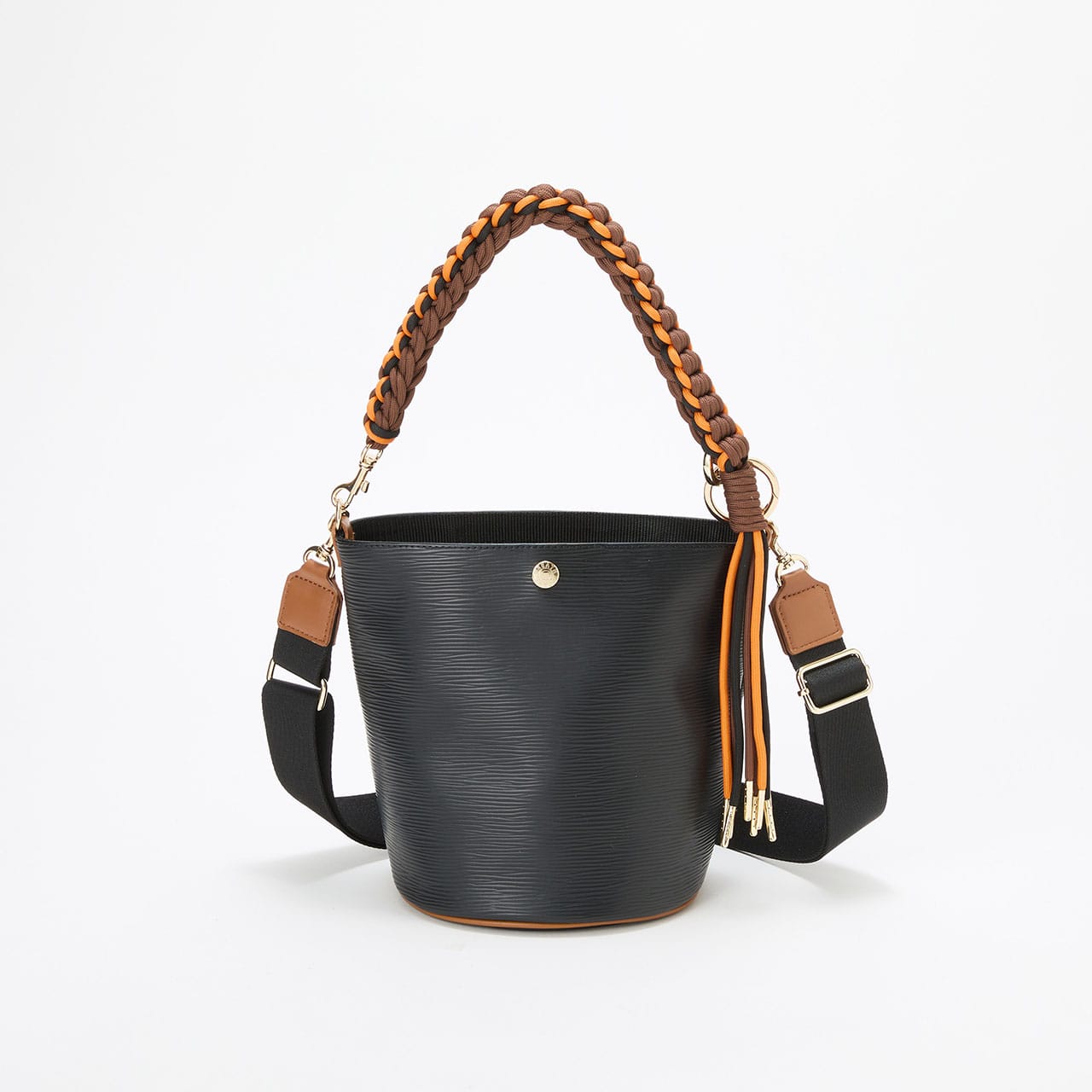 RIPPLE リプル コードハンドル 2way バケツ ショルダーバッグ ブラック FREE