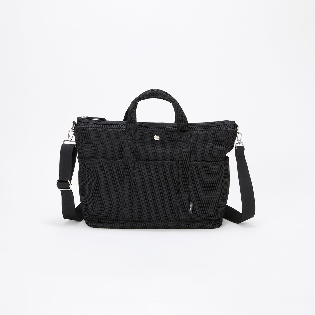【Breath TOPKAPI】ポリメッシュ ショルダー付き A4 トートバッグ ブラック FREE