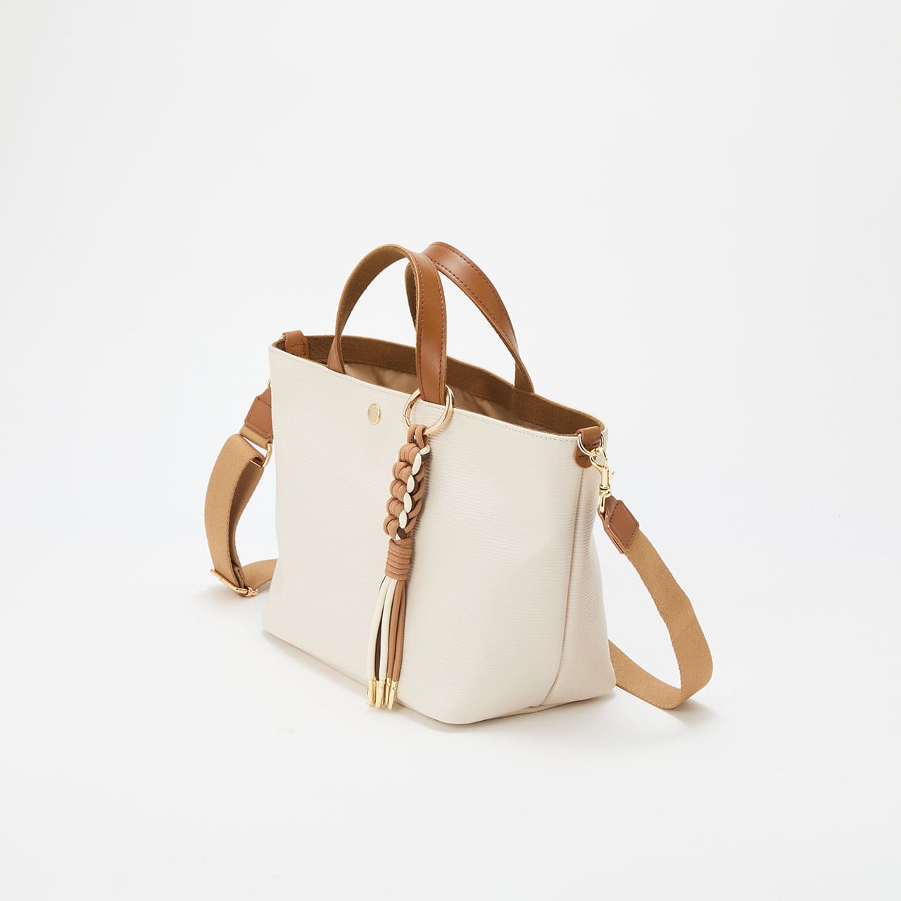 RIPPLE リプル コードチャーム付き 2way トートバッグ オフ FREE