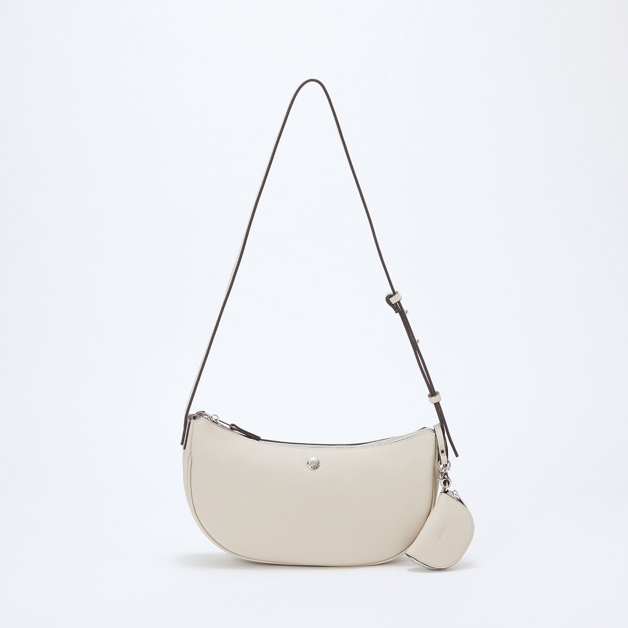 シュリンクレザー ハーフムーン ショルダーバッグ / チャーム付き オフ FREE