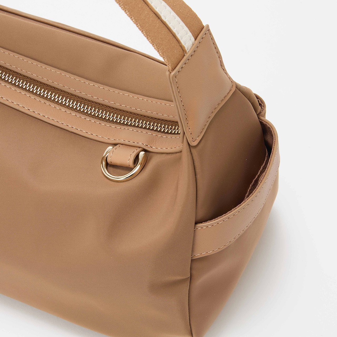 【TREASURE TOPKAPI】ナイロン ストライプ ベルト ショルダー バッグ キャメル FREE