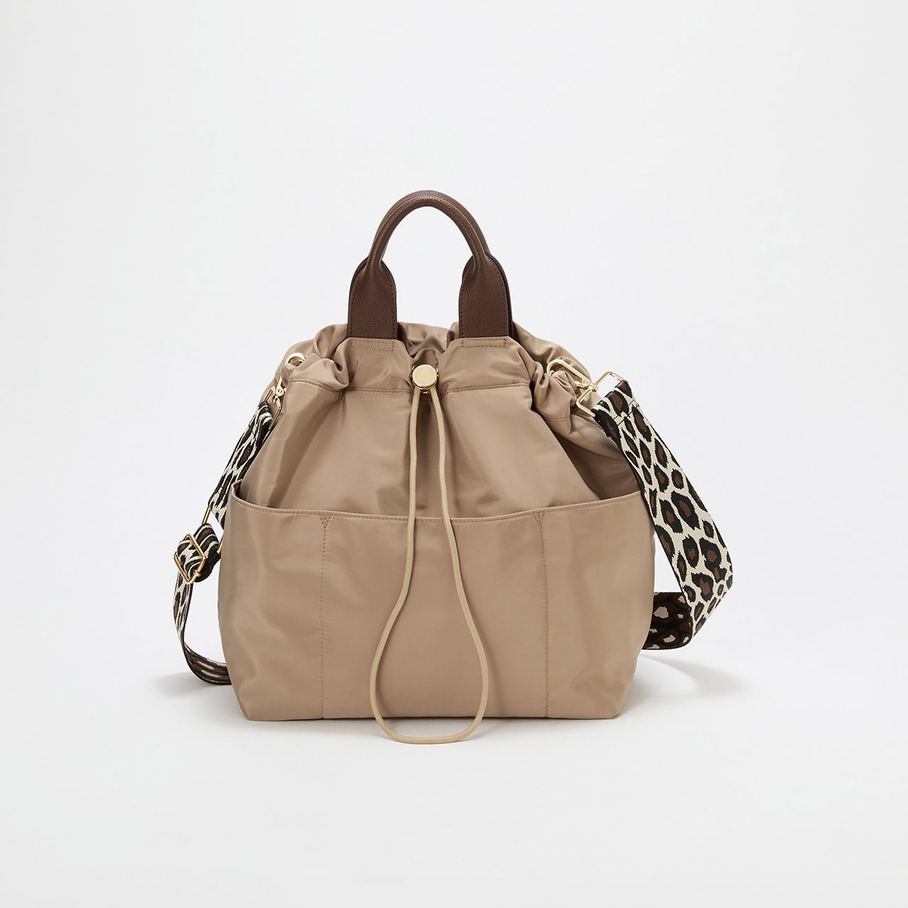 【TREASURE TOPKAPI】ナイロン パターンベルト付き 2way トートバッグ / 8ポケット ベージュ FREE