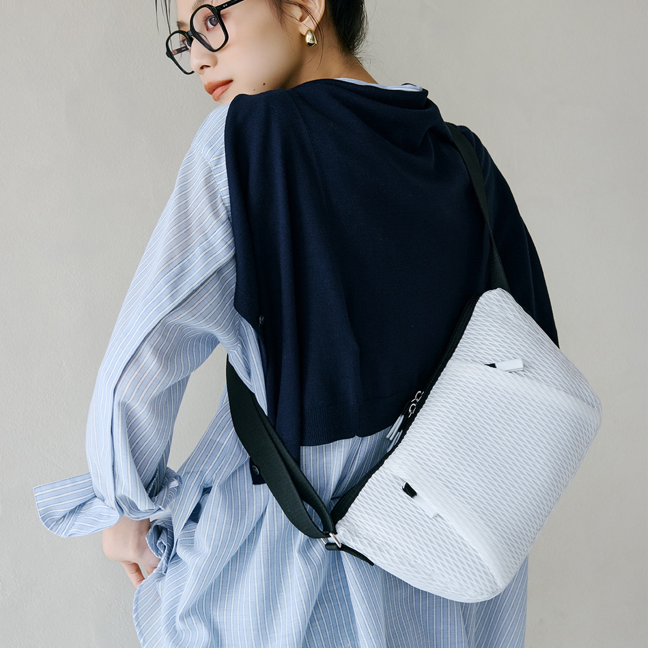 【Breath TOPKAPI】ポリメッシュ ショルダーバッグ ホワイト FREE