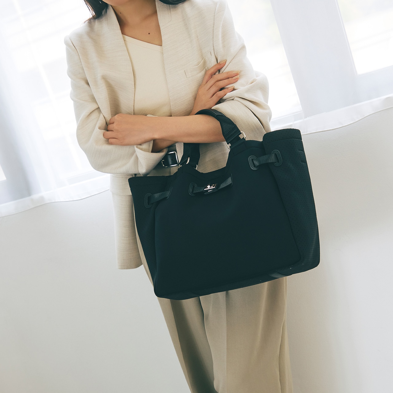 【TREASURE TOPKAPI】ネオプレン 2way A4 トートバッグ ブラック FREE