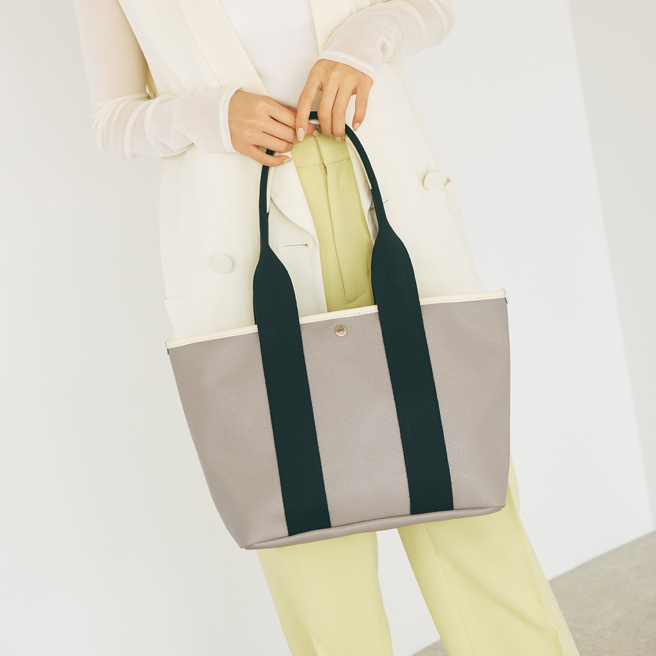 【Breath TOPKAPI】SCOTCH GRAIN スコッチグレイン シンプル A4 トートバッグ グレージュ FREE