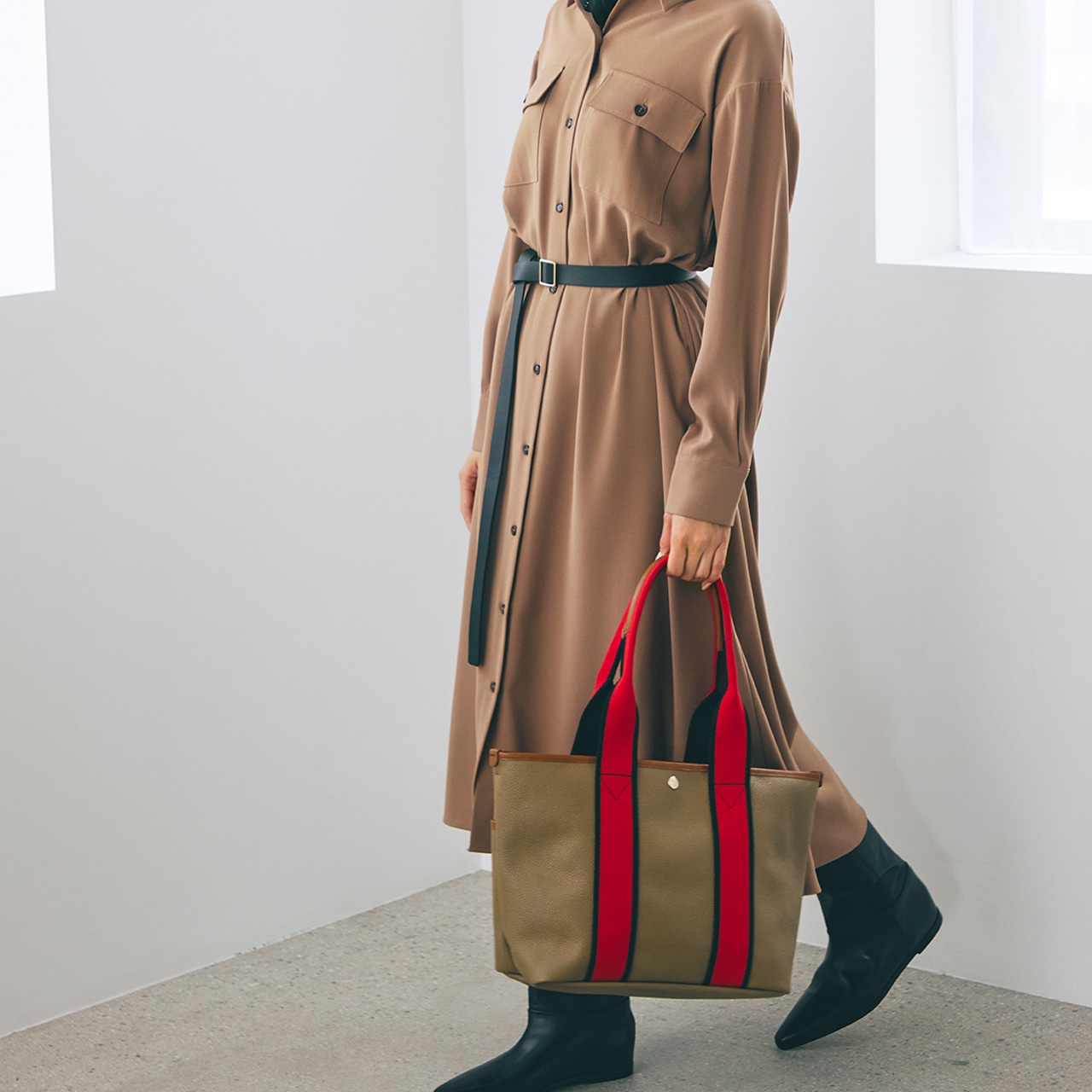 【Breath TOPKAPI】SCOTCH GRAIN スコッチグレイン シンプル A4 トートバッグ レッド FREE