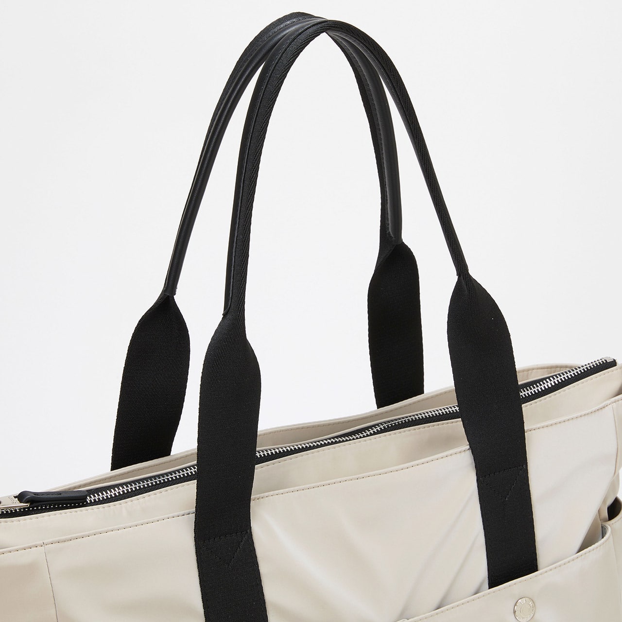 【Breath TOPKAPI】Train 防水ポリエステル ビッグ トートバッグ / 8ポケット/ キャリー対応 ライトベージュ FREE