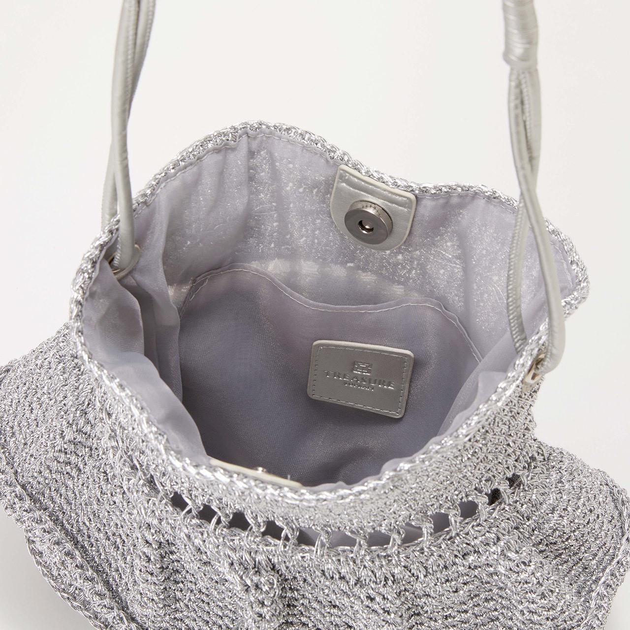 【TREASURE TOPKAPI】メタルコード フリル ショルダーバッグ シャンパン FREE