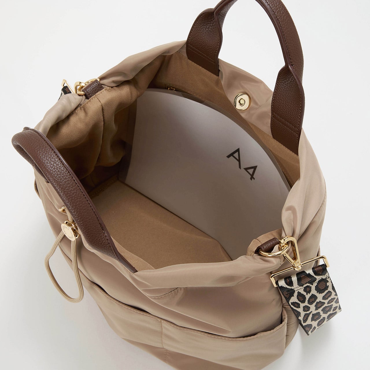 【TREASURE TOPKAPI】ナイロン パターンベルト付き 2way トートバッグ / 8ポケット ベージュ FREE