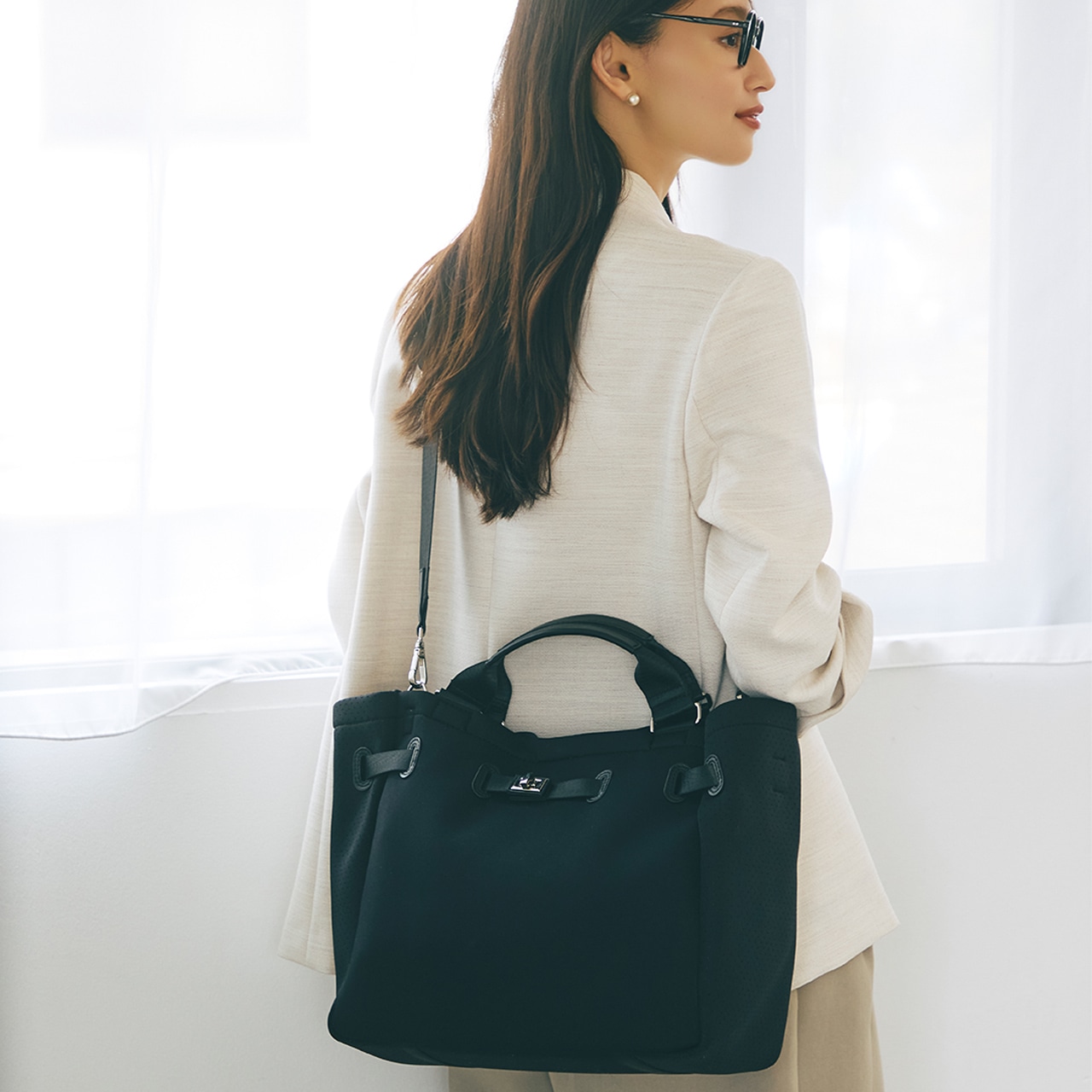 【TREASURE TOPKAPI】ネオプレン 2way A4 トートバッグ ブラック FREE