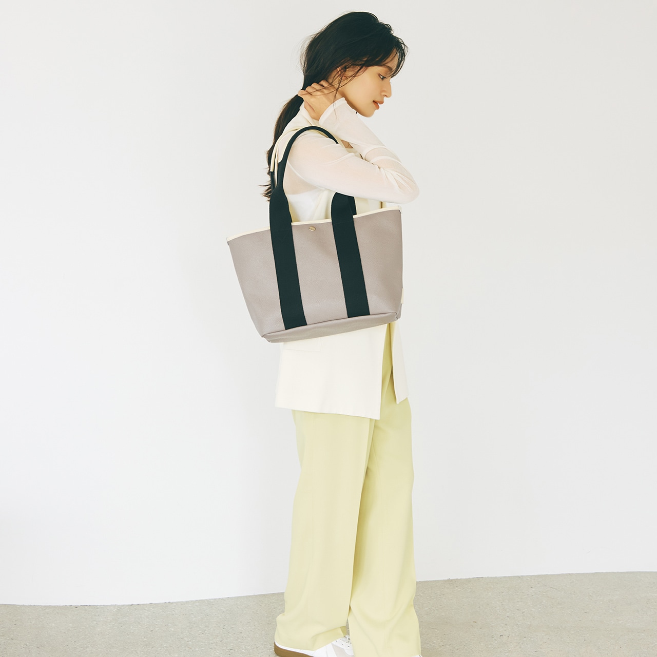 【Breath TOPKAPI】SCOTCH GRAIN スコッチグレイン シンプル A4 トートバッグ グレージュ FREE