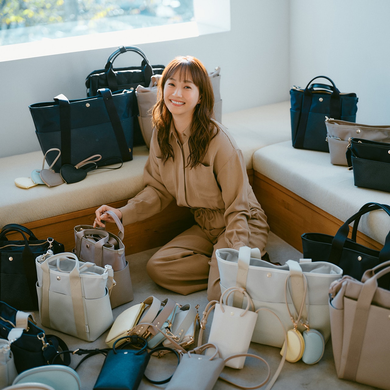 藤本美貴さんコラボ スコッチグレイン サブバッグ付きミニバッグ/撥水 ブラック FREE