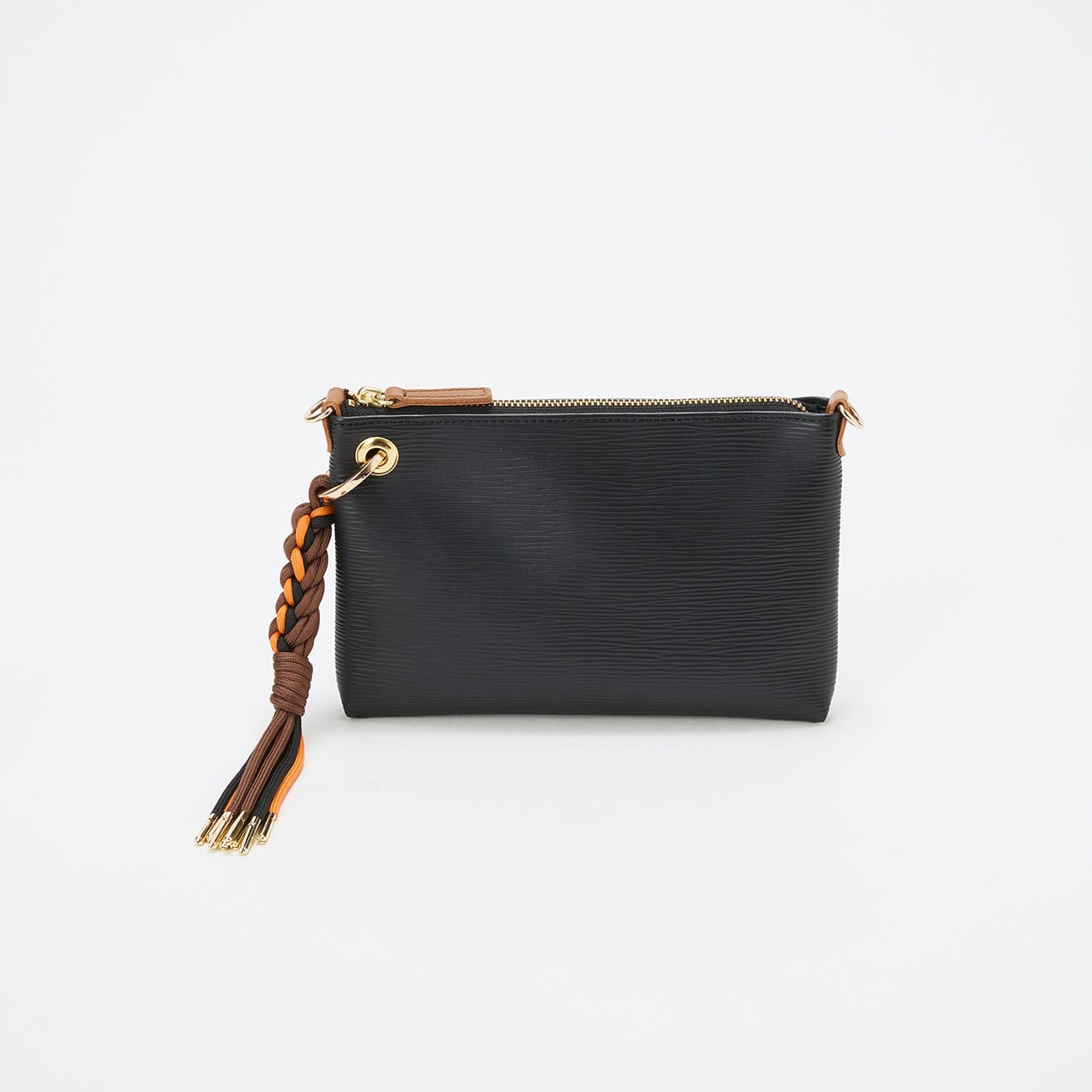 RIPPLE リプル コードチャーム付き ミニ ショルダーバッグ ブラック FREE