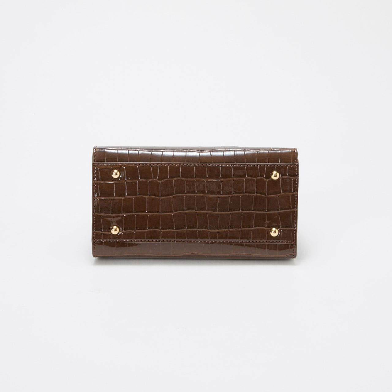 【TREASURE TOPKAPI】クロコ エナメル 2way ハンドバッグ ブラウン FREE