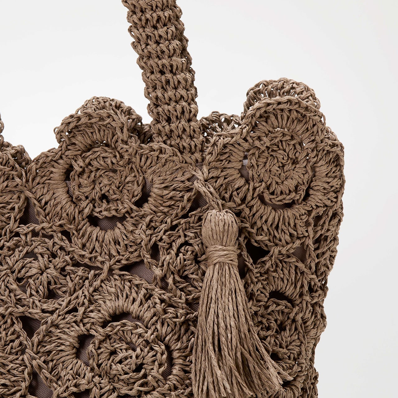 【TREASURE TOPKAPI】フラワーモチーフ ペーパー トートバッグ グレージュ FREE