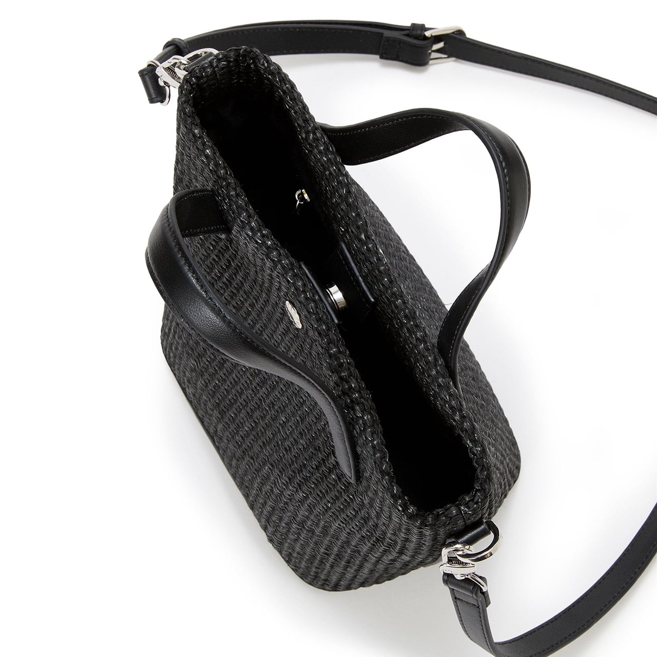 【Breath TOPKAPI】レザーハンドル ショルダー付き トート カゴバッグ ホワイト FREE