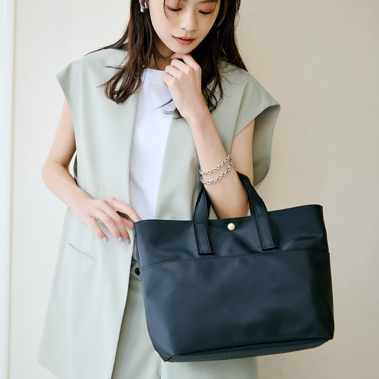 【Breath TOPKAPI】Bright ブライト カラーブロック A4 トートバッグ レモンイエロー FREE