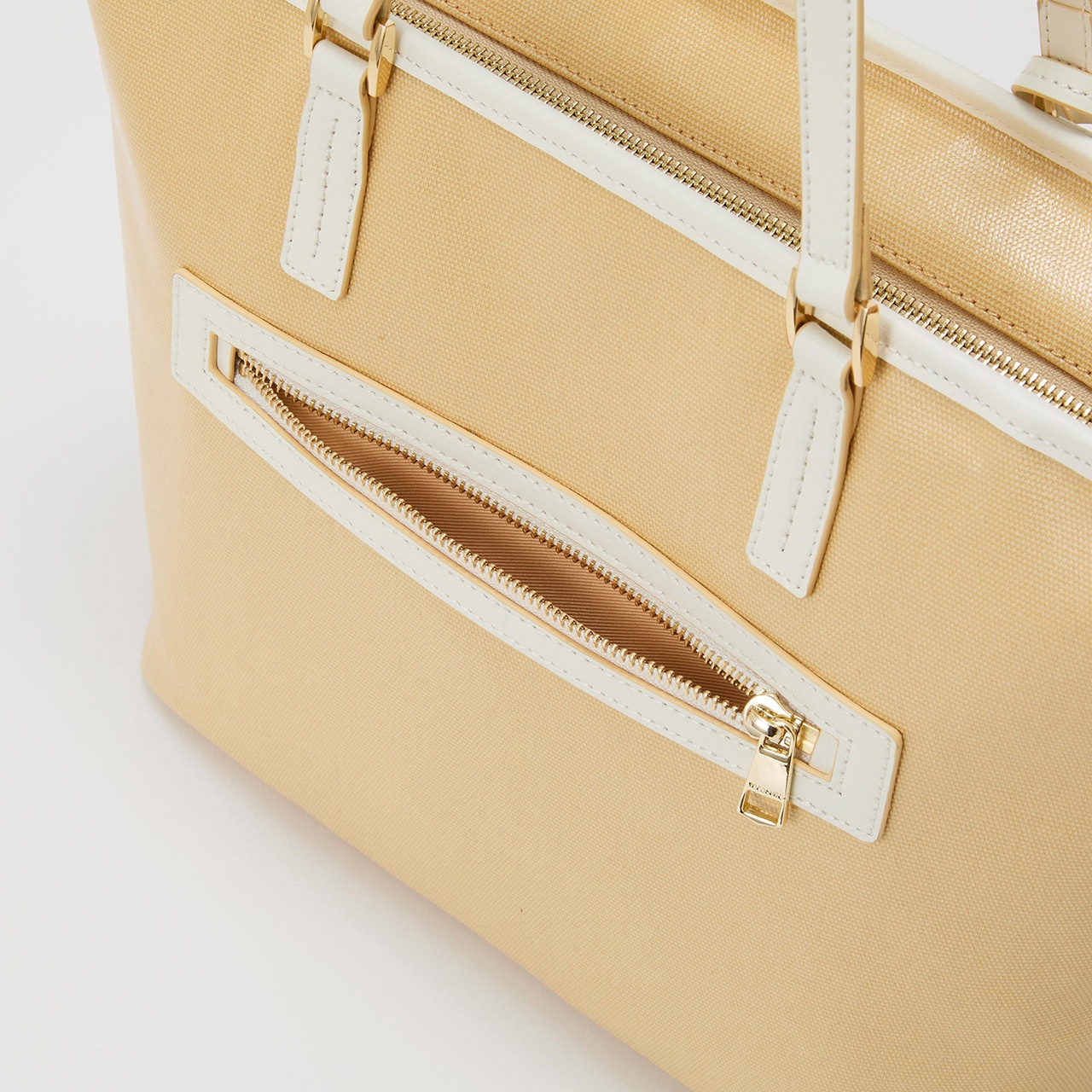 【TREASURE TOPKAPI】PVCコート キャンバス トートバッグ / A4対応 / 撥水 ベージュ FREE