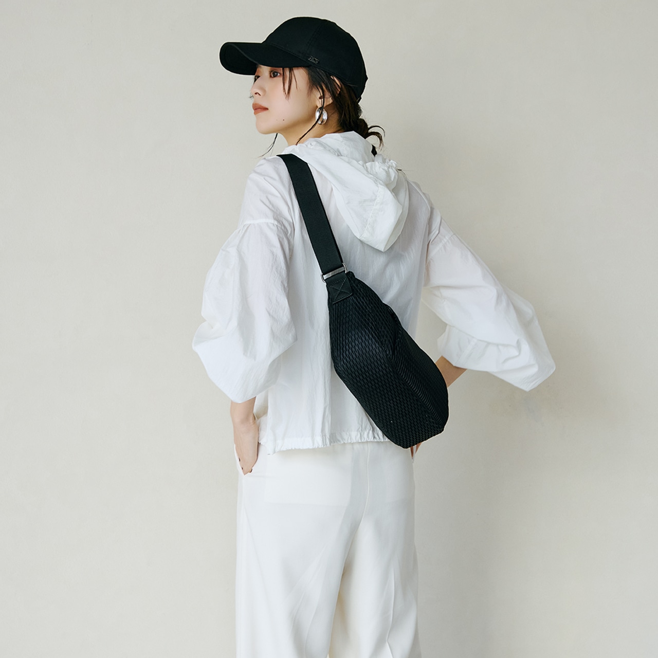 【Breath TOPKAPI】ポリメッシュ ショルダーバッグ ホワイト FREE