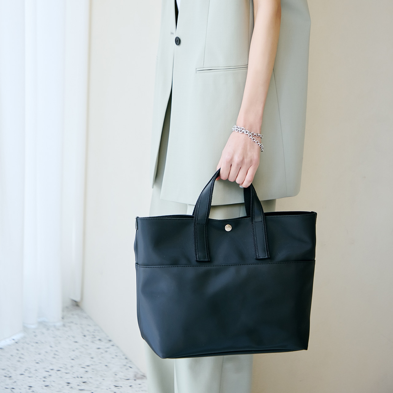 【Breath TOPKAPI】Bright ブライト カラーブロック A4 トートバッグ レモンイエロー FREE