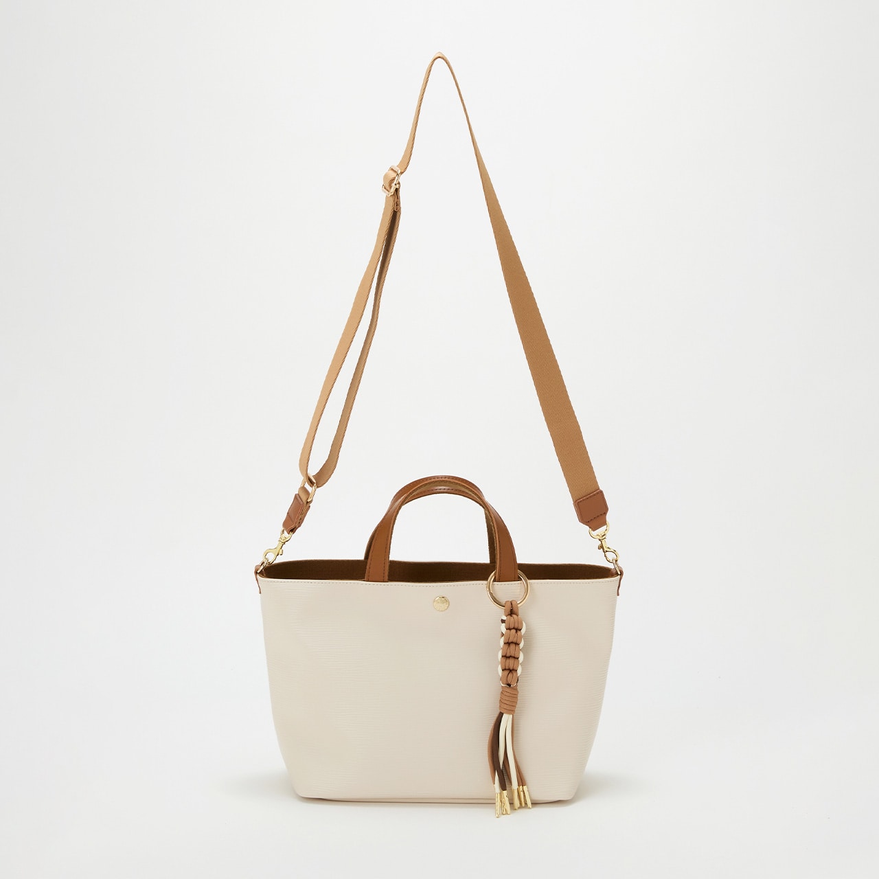 RIPPLE リプル コードチャーム付き 2way トートバッグ オフ FREE