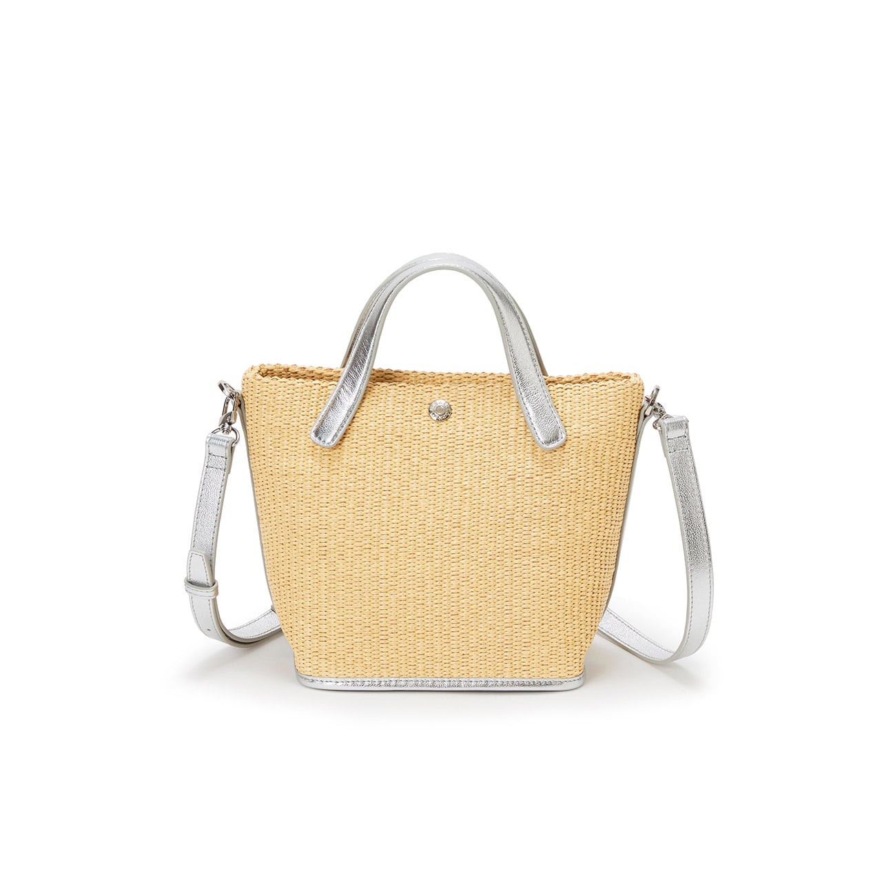 【Breath TOPKAPI】レザーハンドル ショルダー付き トート カゴバッグ ブラック FREE