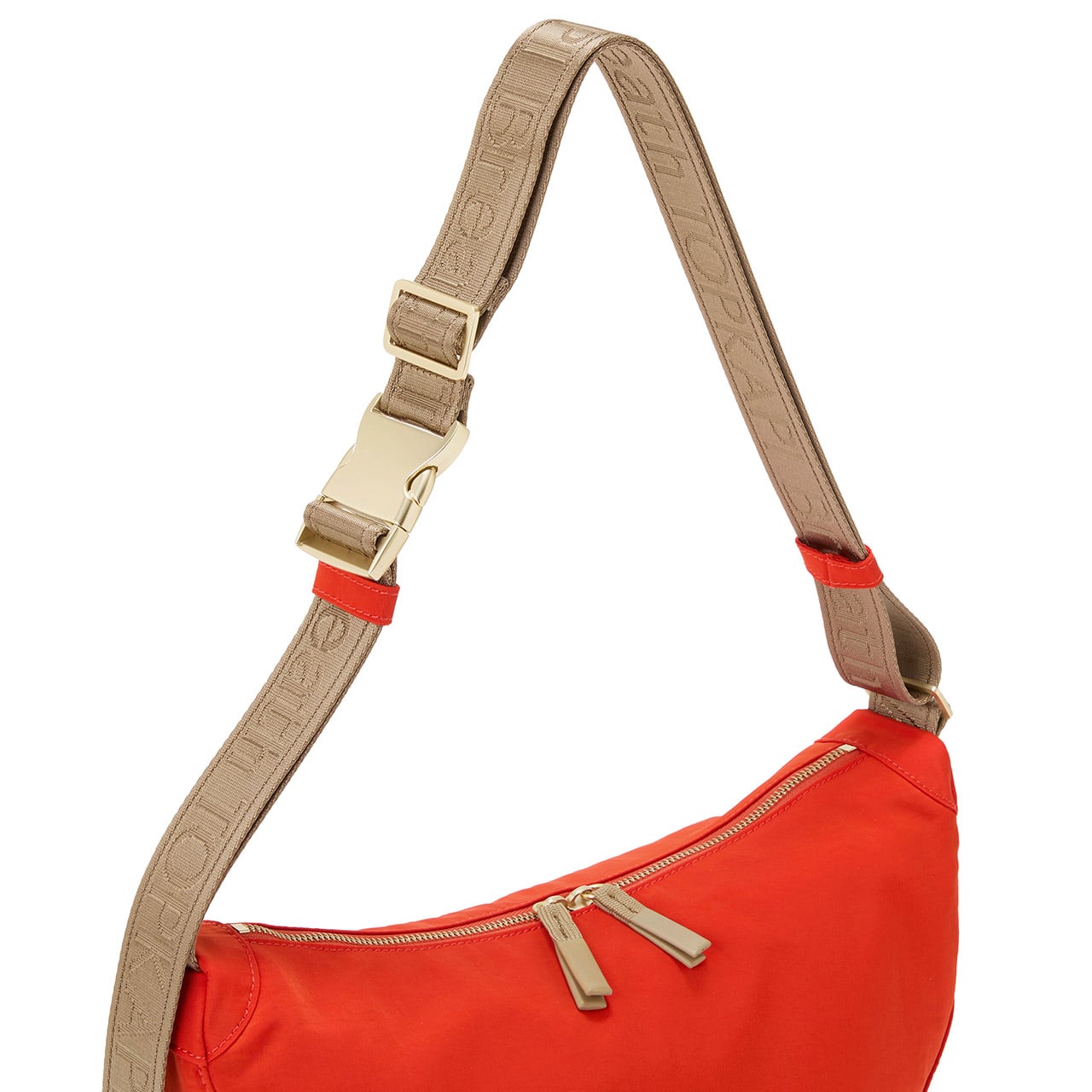 【Breath TOPKAPI】Freely フリーリー ナイロン ロゴテープ ラウンド ショルダーバッグ ブラック FREE